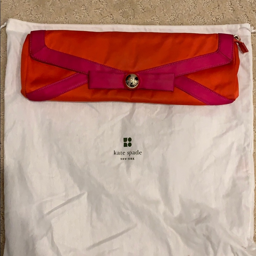 Kate spade pink and coral clutch